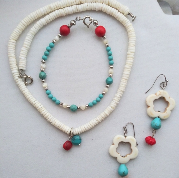 Vintage Puka Choker Bracelet earrings Set - Picture 3 of 8